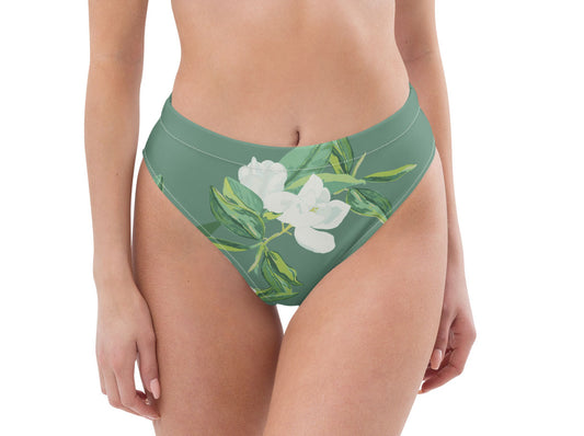 Magnolia Springs Jade Green High-waisted Bikini Bottom