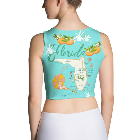 Florida Map Swim Crop Top