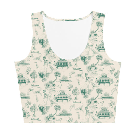 Old Florida Toile Swim Crop Top