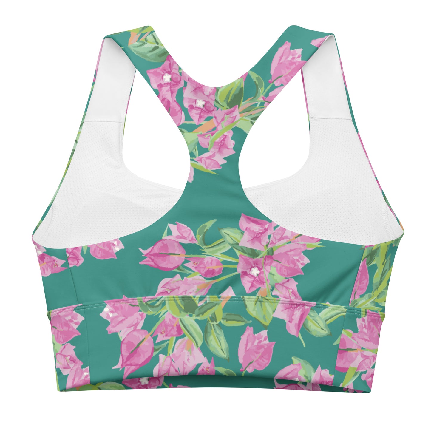 Bougainvillea Springs Teal and Pink Swim Sports Bra