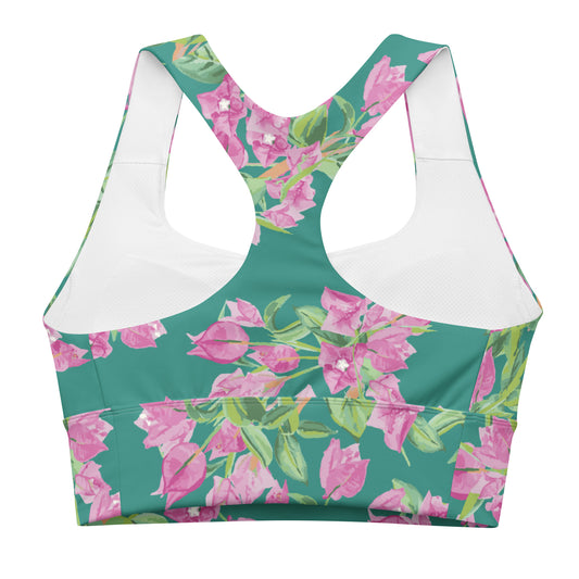 Bougainvillea Springs Teal and Pink Swim Sports Bra