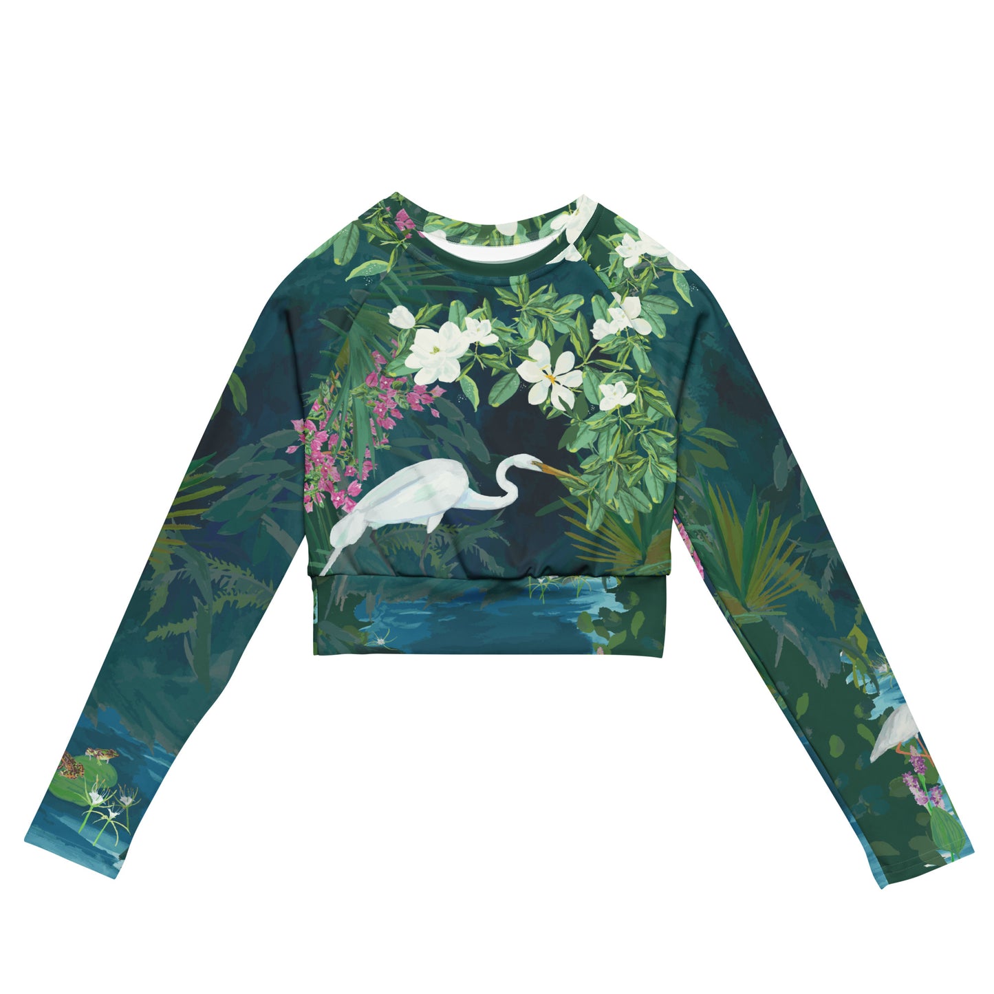 Egret Lagoon Recycled Cropped Rash Guard