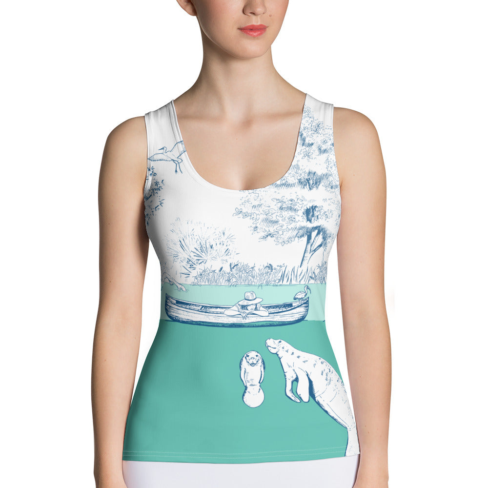 Manatee and Canoe Tank Top