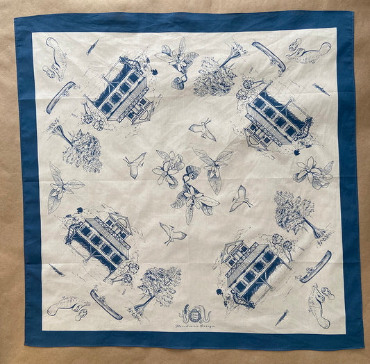 Floridiana 1930's Manatee Cotton Scarf