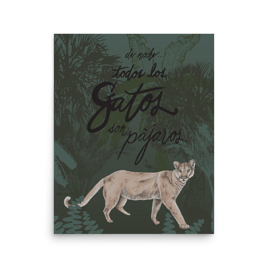 Florida Panther Art Print | Spanish Play-on-words Art Print