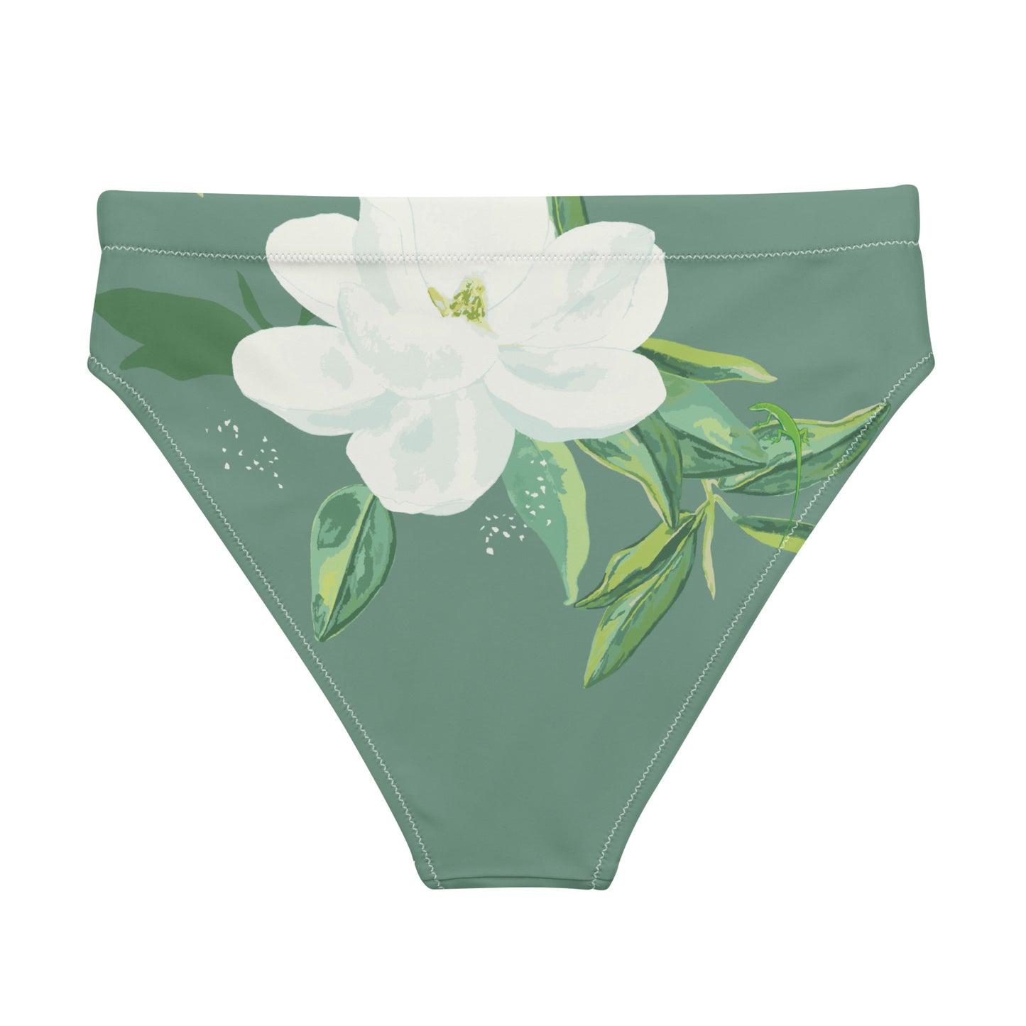Magnolia Springs Jade Green High-waisted Bikini Bottom