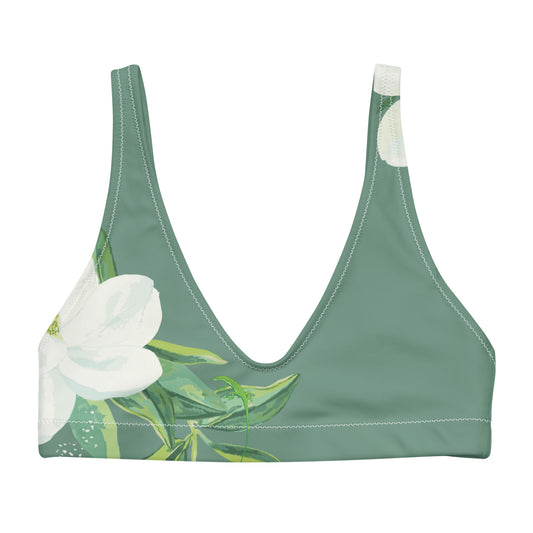 Magnolia Springs Jade Green Recycled Scoop Bikini Top