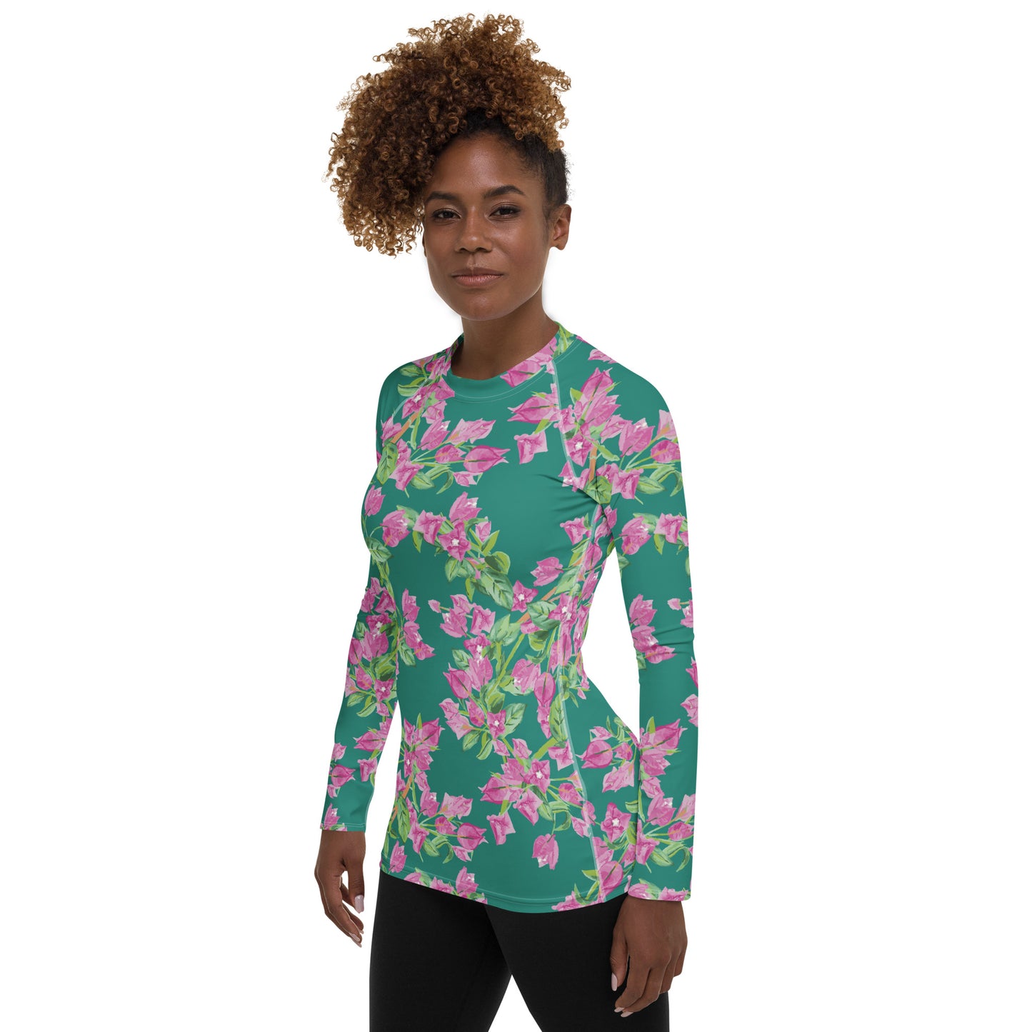 Bougainvillea Springs Teal and Pink Rash Guard