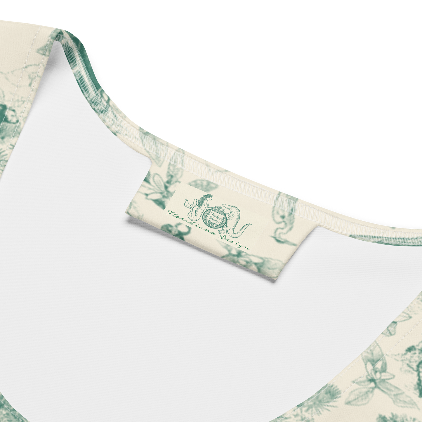 Old Florida Toile Green and Cream Tank Top
