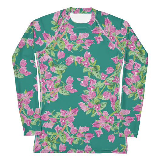 Bougainvillea Springs Teal and Pink Rash Guard