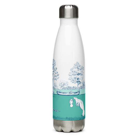 Blue Spring Manatee Stainless Steel Water Bottle