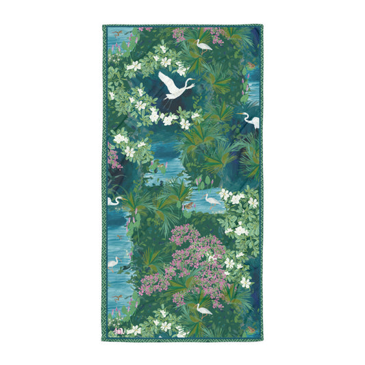 Egret Lagoon Beach Towel