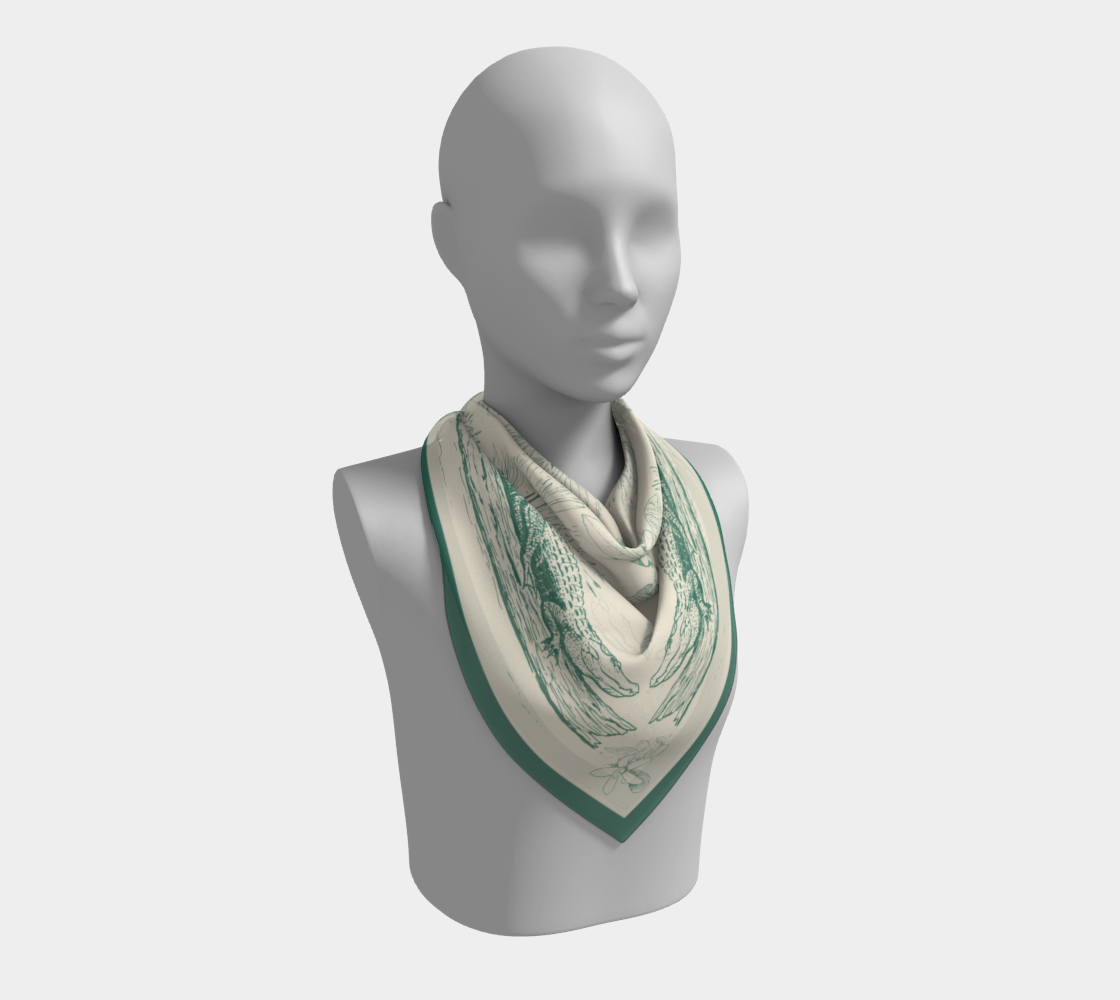 Floridiana Alligator Vintage-Style Silk Scarf Medium