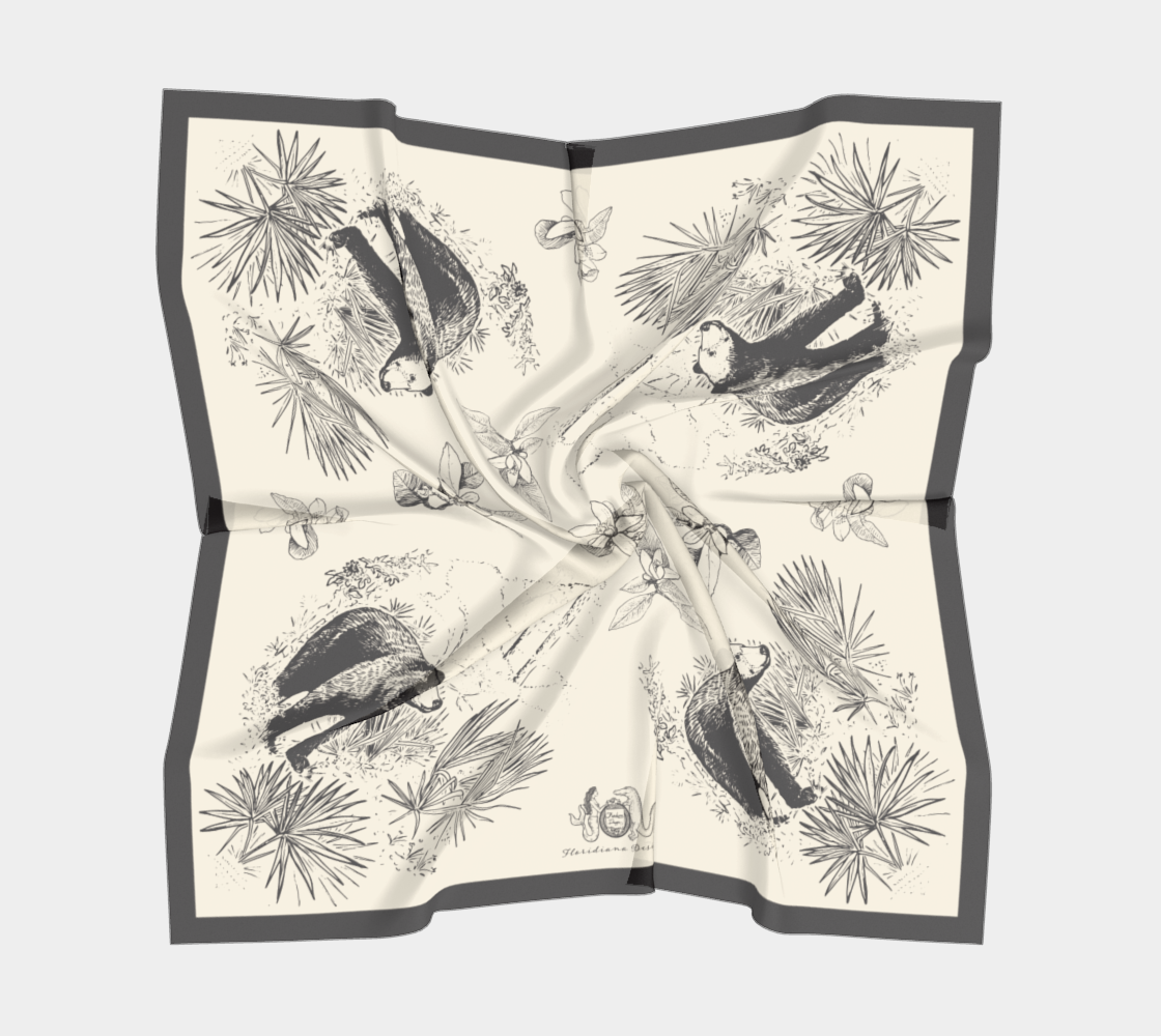 Floridiana Black Bear Vintage-Style Silk Scarf Small