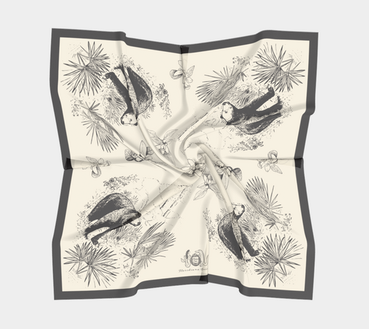 Floridiana Black Bear Vintage-Style Silk Scarf Small