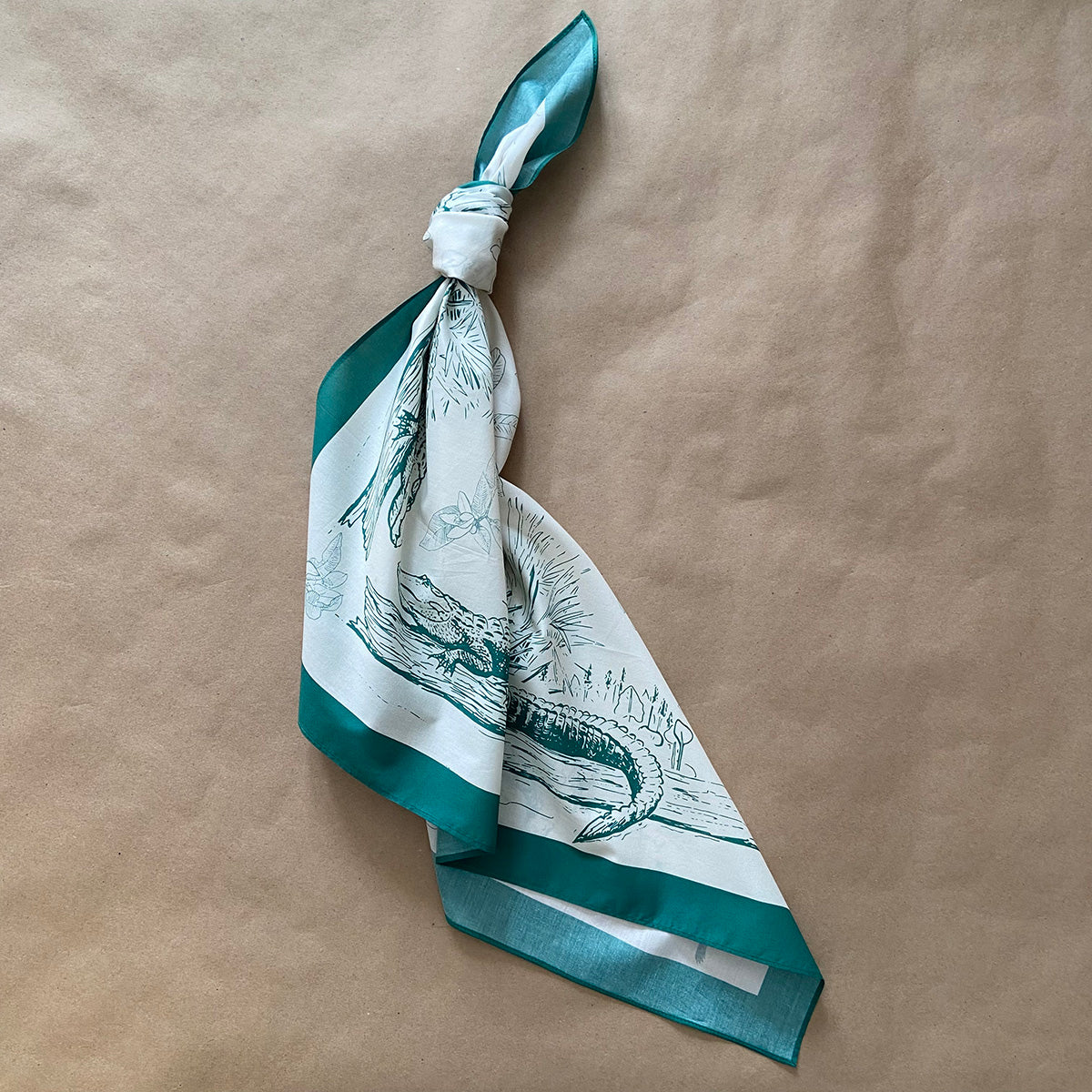 Floridiana Alligator Cotton Scarf