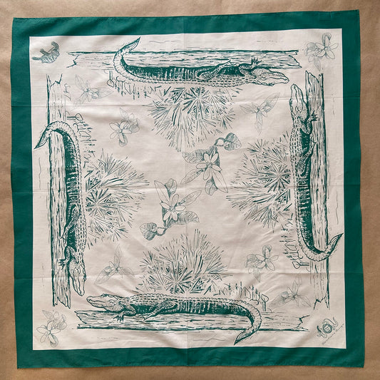 Floridiana Alligator Cotton Scarf