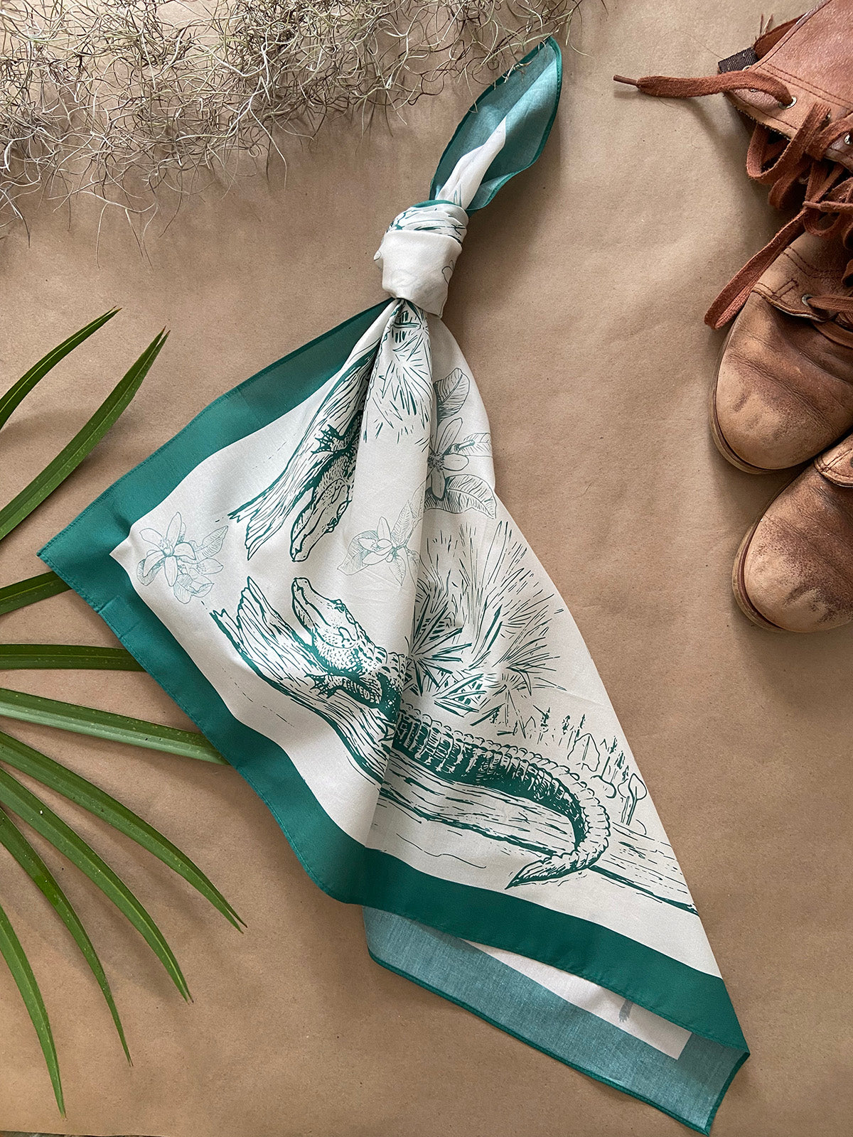 Floridiana Alligator Cotton Scarf
