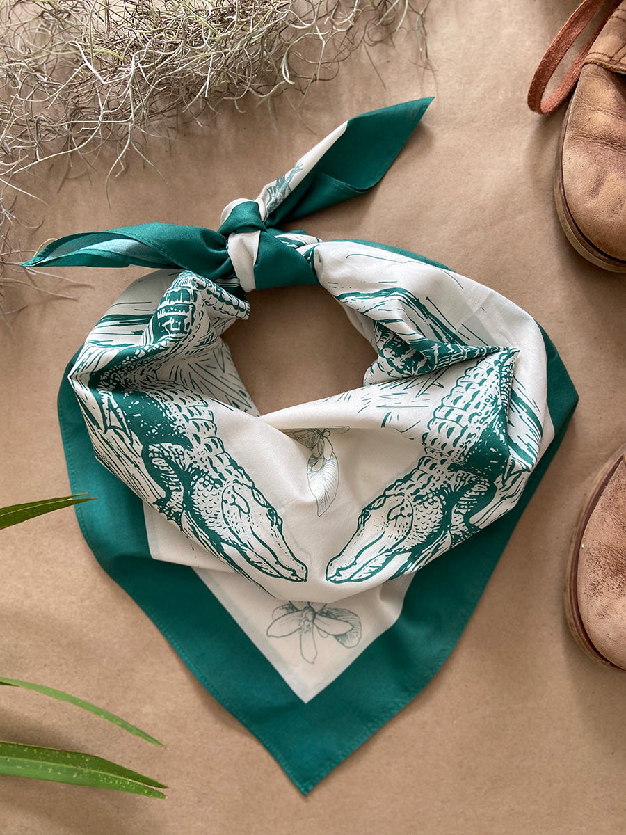 Floridiana Alligator Cotton Scarf