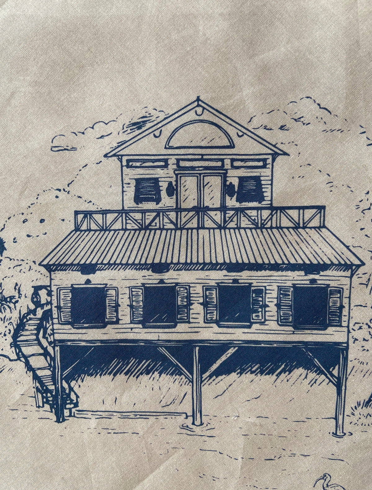 Floridiana 1930's Manatee Cotton Scarf