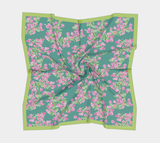 Bougainvillea Springs Teal and Pink Sarong Cover-up