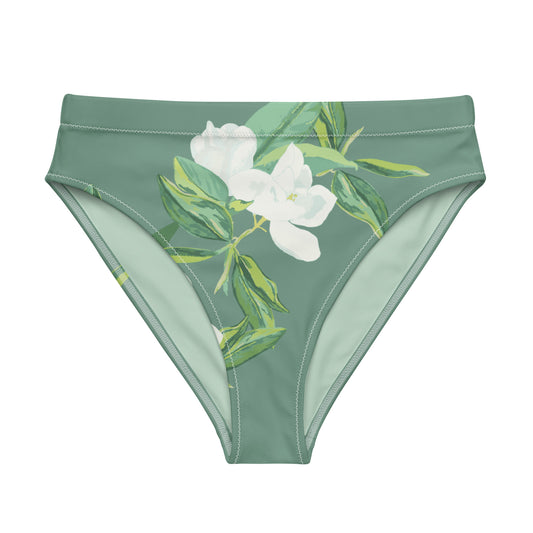 Magnolia Springs Jade Green High-waisted Bikini Bottom